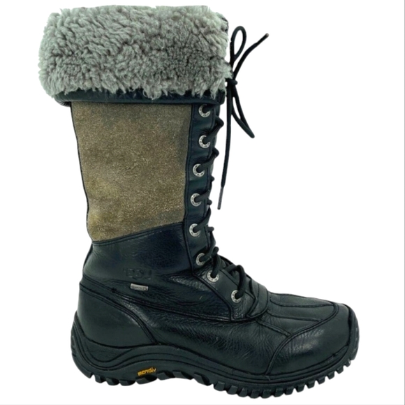 UGG Shoes - UGG ADIRONDACK III tall black gray nubuck leather waterproof VIBRAM boots W 7.5